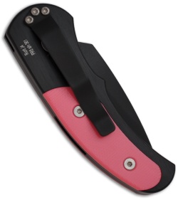 Protech Runt J4 Automatic Knife w/ Pink G-10 (1.94" Black Plain) 4446