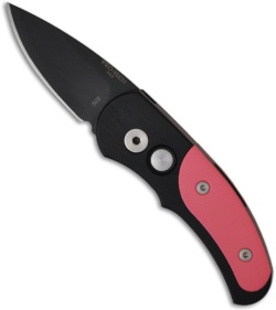 Protech Runt J4 Automatic Knife w/ Pink G-10 (1.94" Black Plain) 4446