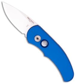 Protech Runt J4 Automatic Knife Blue Handle (1.94" Satin Plain) 4412