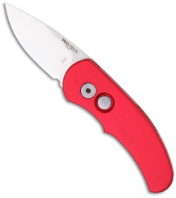 Protech Runt J4 Automatic Knife Red Handle (1.94" Satin Plain) 4421