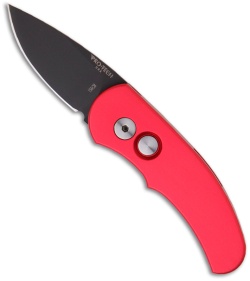 Protech Runt J4 Automatic Knife Red Handle (1.94" Black Plain) 4422