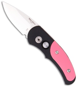 Protech Runt J4 Automatic Knife w/ Pink G-10 (1.94" Satin Plain) 4445