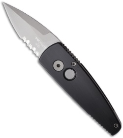 Protech Stinger Black Automatic Knife (1.94" Bead Blast Serr) 401PS