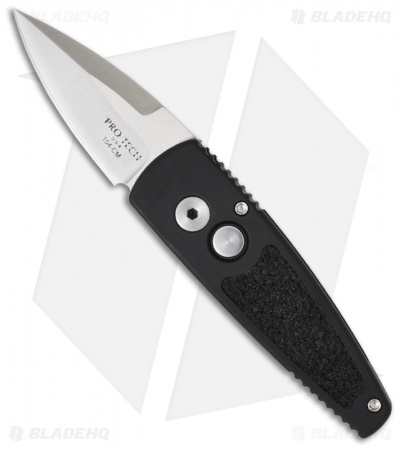 Protech Black Stinger Automatic Knife w/ Insert (1.94" Satin Plain) 420