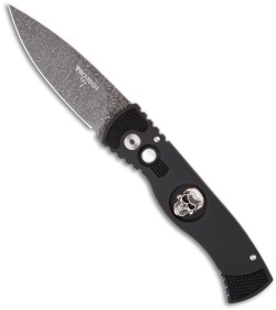 Protech Custom Skull TR-2 Tactical Response Automatic Knife (3" Damascus)