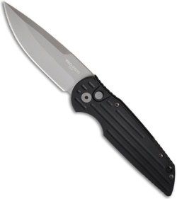 Protech Tactical Response III Black TR-3 w/ Grooves (3.5" Bead Blast Plain)