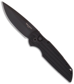 Protech Tactical Response TR-3 SWAT Automatic Knife w/Grooves (3.5" Black Plain)