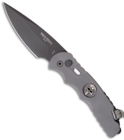 Protech Prototype Gray Skull TR-4 Automatic Knife w/ Lanyard (4" Black)