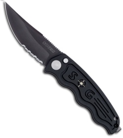 Mini SOG TAC Automatic Knife (Black Serr) ST-12