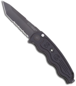 Mini SOG TAC Automatic Knife (Black Tanto Serr) ST-13