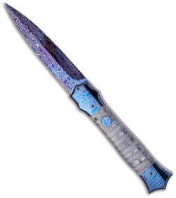 Rainy Vallotton Custom Shiv Automatic Knife w/ Gray Molar (Damascus)