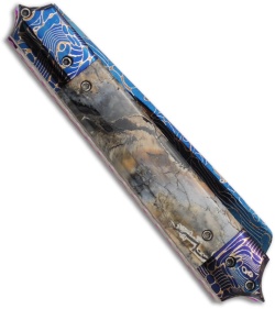 Rainy Vallotton Custom Guillotine Razor Automatic Knife (3.5" Damascus)