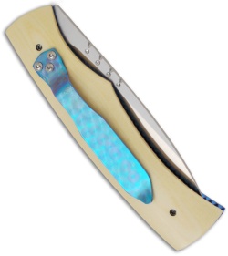 Rainy Vallotton Custom Hunter Automatic Knife Ivory Micarta (4.375" Satin)