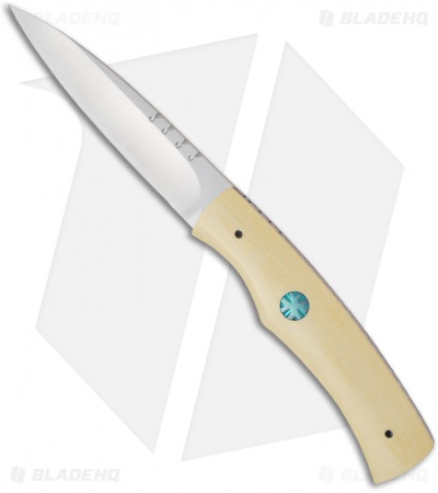 Rainy Vallotton Custom Hunter Automatic Knife Ivory Micarta (4.375" Satin)