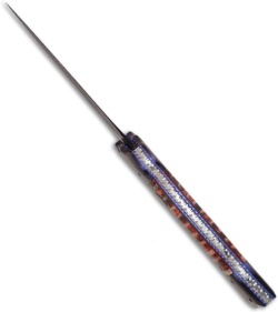 Rainy Vallotton King Cobra Prototype Automatic Knife Pink Molar (Damascus)