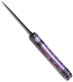 Rainy Vallotton Proto #2 Mace Automatic Knife Purple/Cream Molar (Damascus)