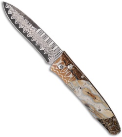 William Henry Damascus Automatic Knife w/ Mammoth Tooth B30 WMTW 19/25