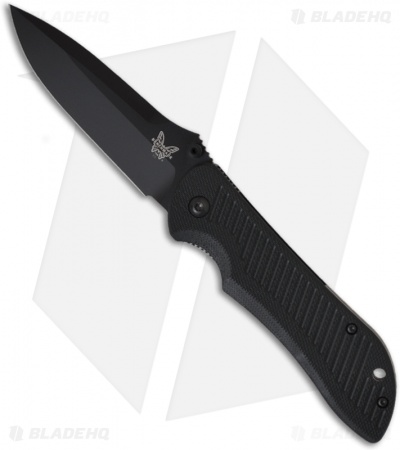 Benchmade 913BKD2 Nitrous Stryker Spring Assisted Knife (3.7" Black Plain)