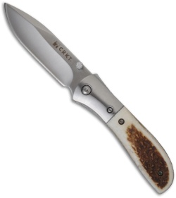 CRKT Carson M4-02 Stag Spring Assisted Knife (Satin PLN) M4-02S