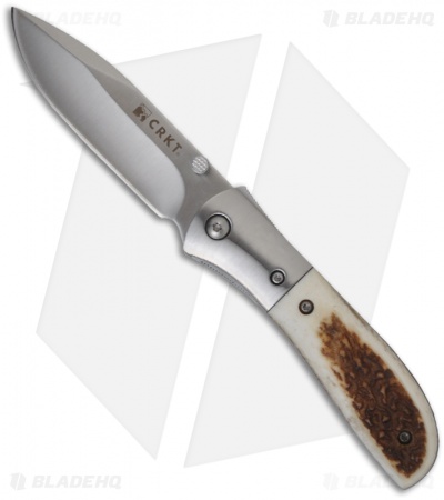CRKT Carson M4-02 Stag Spring Assisted Knife (Satin PLN) M4-02S