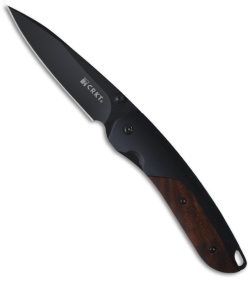 CRKT Delegate EDC Knife w/ Cocobolo Handle (3.125" Black Plain) 1055W
