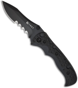 CRKT Mini My Tighe Spring Assisted Knife (3" Black Serr) 1093K
