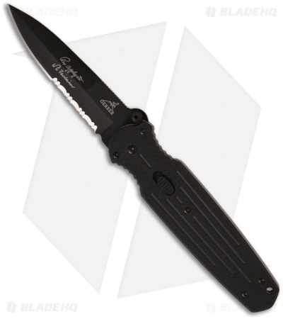 Gerber Covert Spring Assisted Knife Drop Point (3.75" Black Serr) 22-01966