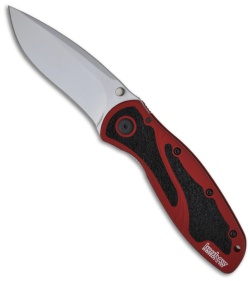 Kershaw Knives Blur Knife Red Spring Assisted (3.375" Bead Blast Plain) 1670RD