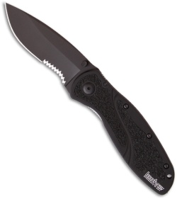Kershaw Blur Spring Assisted Opening Knife (3.375" Black Serr) 1670GBBLKST