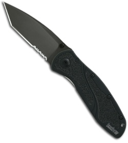 Kershaw Blur Spring Assisted Knife w/ Tanto Blade (3.4" Black Serr) 1670TBLKST