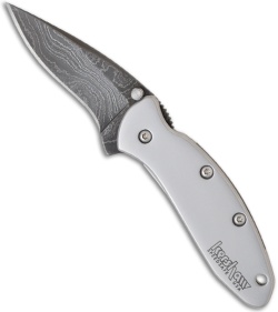 Kershaw Silver Damascus Chive Spring Assist Knife (PLN) 1600DAM