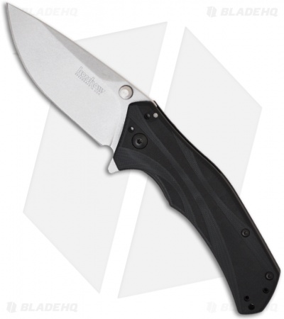 Kershaw Knockout Spring Assisted Knife (3.25" Stonewash Plain) 1870