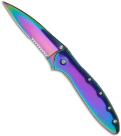 Kershaw Leek Rainbow Spring Assisted Knife (3" Spectrum Serr) 1660VIBST