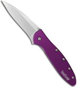 Kershaw Leek Purple Spring Assisted Knife (3" Bead Blast Plain) 1660PUR
