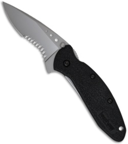 Kershaw Scallion Spring Assist Knife w/ Black GFN (2.25" Bead Blast Serr) 1620ST