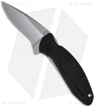 Kershaw Scallion Knife Spring Assist w/ Black Handle (Bead Blast PLN) 1620