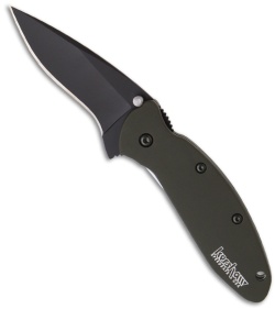 Kershaw Scallion Knife Olive (2.38" Black Plain) 1620OLBLK
