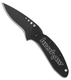 Kershaw Scallion Spring Assisted Knife Black (2.25" Black Plain) 1620H3