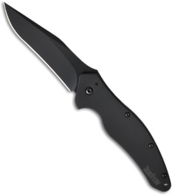 Kershaw Shallot Black Spring Assisted Knife (3.5" Black Plain) 1840CKT