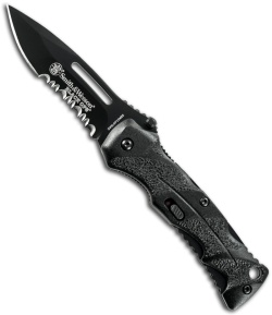 Smith & Wesson Small Black Ops SWBLOP2SMBS Drop Point Knife (2.6" Serr)