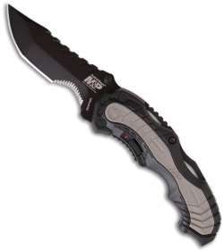 Smith & Wesson SWMP6BS Black MAGIC Spring Assisted Knife (3.4" Black Serr)
