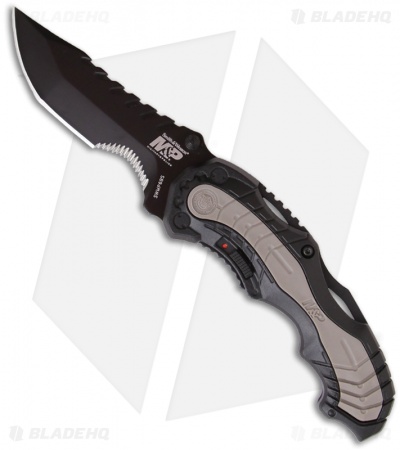 Smith & Wesson SWMP6BS Black MAGIC Spring Assisted Knife (3.4" Black Serr)