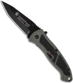 Smith & Wesson Green Small Special Ops SPEC Spring Assisted Knife (2.5" Plain)