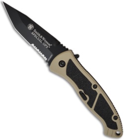 Smith & Wesson Tan Medium Special Ops SPECMBSD Spring Assisted Knife (3.2" Serr)