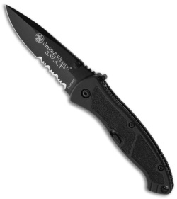 Smith & Wesson Medium SWAT MAGIC Spring Assist Knife (Black SER) SWATMBS
