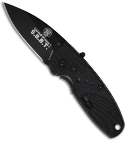 Smith & Wesson S.O.R.T. Spring Assist Knife (2" Black Plain) SWSORTBM