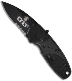 Smith & Wesson Medium S.O.R.T. Spring Assist Knife (2" Black Serr) SWSORTBMS
