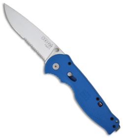 SOG Flash II Assisted Opening Knife Blue Zytel (3.5" Satin Serr) BFSA-98