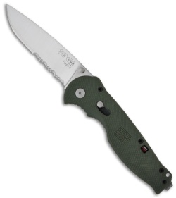 SOG Flash II Assisted Opening Knife Green Zytel (3.5" Satin Serr) GFSA-98