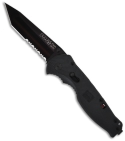 SOG Flash II Assisted Opening Tanto Knife Black Zytel (3.5" Black Serr) TFSAT-98